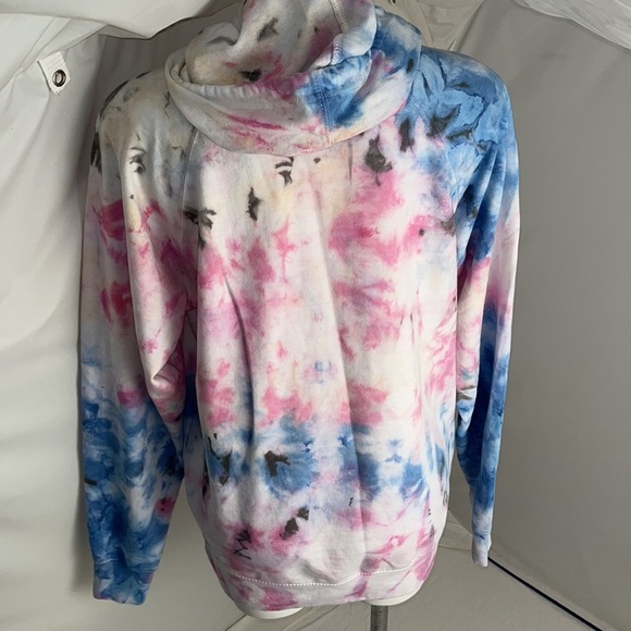 PacSun Tie Dyed Obsessed multicolor front pocket hoodie M - Picture 3 of 8